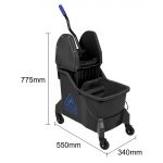 Jantex Two-Compartment Mop Bucket and Wringer Blue 30Ltr - Image 6