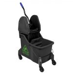 Jantex Two-Compartment Mop Bucket and Wringer Green 30Ltr