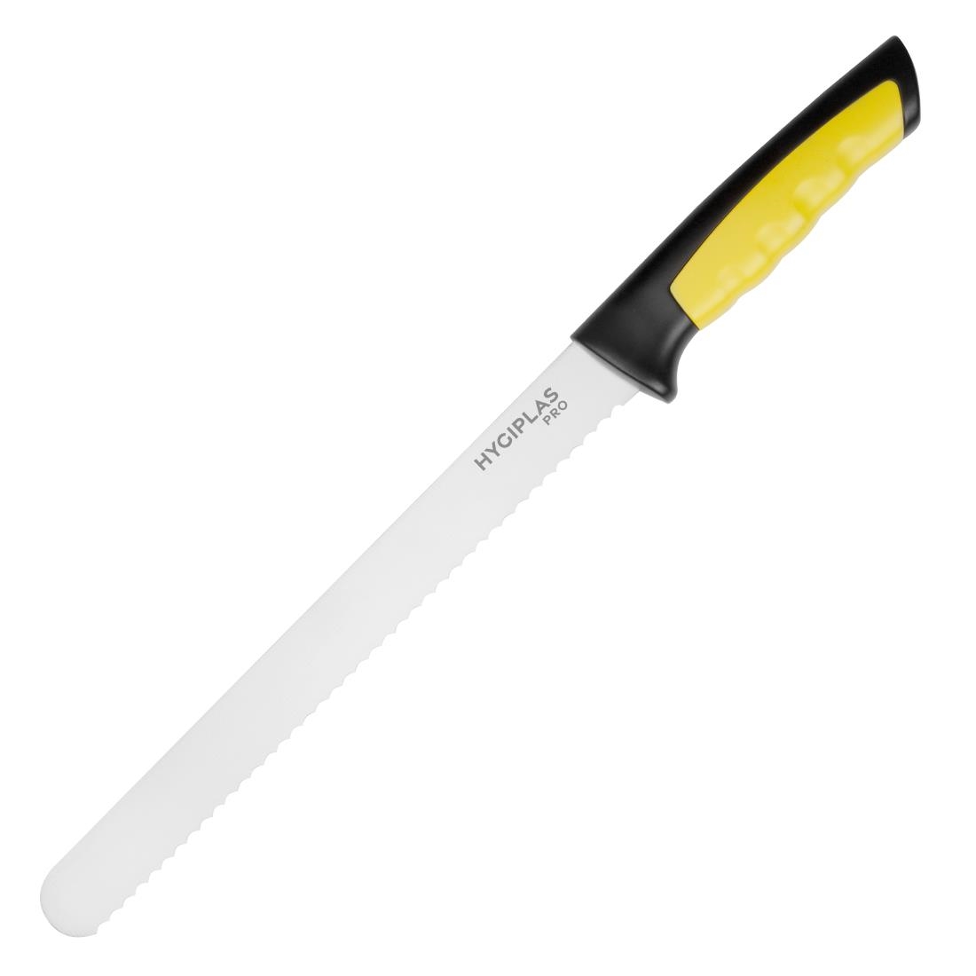 jd218_npi25-1.jpg Hygiplas Pro Slicer Serrated Knife Yellow 25cm - Image 1
