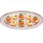 Olympia Stainless Steel Oval Serving Tray 400mm - Image 2