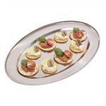 Olympia Stainless Steel Oval Serving Tray 400mm - Image 3
