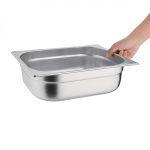 Vogue Stainless Steel 1/2 Gastronorm Tray 100mm - Image 5