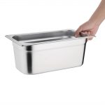 Vogue Stainless Steel 1/3 Gastronorm Tray 100mm - Image 5