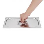 Vogue Stainless Steel 1/3 Gastronorm Lid - Image 3