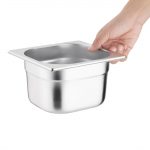 Vogue Stainless Steel 1/6 Gastronorm Tray 100mm - Image 5