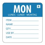 Hygiplas Removable Day of the Week Label Monday (500 Pack)