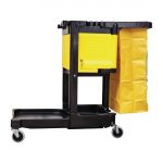 Rubbermaid Traditional Janitorial Cleaning Cart with Yellow Bag and Zip - Image 2