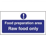 Vogue Food Preparation Area Raw Food Only Sign