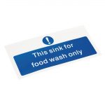 Vogue Food Wash Only Sign 200x100mm (Self-Adhesive) - Image 2