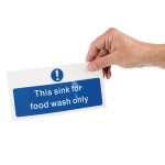 Vogue Food Wash Only Sign 200x100mm (Self-Adhesive) - Image 3