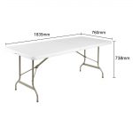 Bolero Rectangular Centre Folding Table 6ft White - Image 9