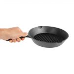 Vogue Round Cast Iron Ribbed Skillet Pan 26cm - Image 4