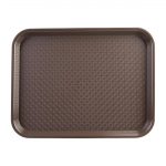 Olympia Kristallon Large Polypropylene Fast Food Tray Brown 450mm