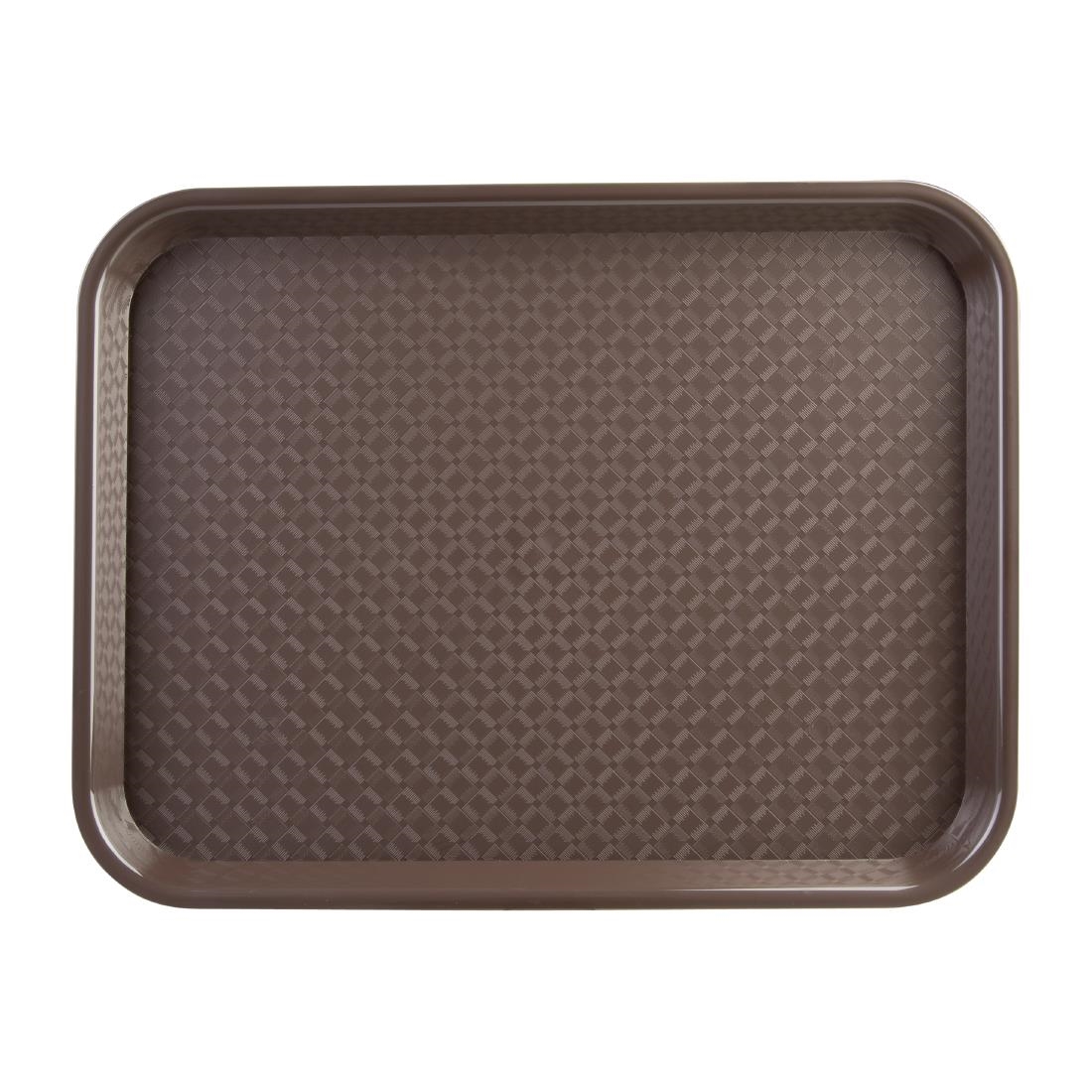 p509_fasttraybrown1.jpg Olympia Kristallon Large Polypropylene Fast Food Tray Brown 450mm - Image 1