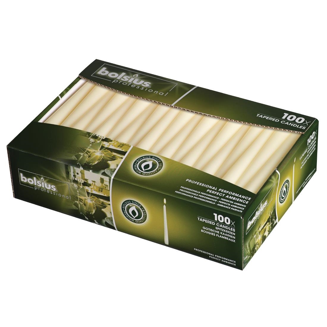 p962-candles.jpg Bolsius Tapered Ivory 10" Candles (100 Pack) - Image 1