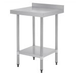 Vogue Stainless Steel Prep Table with Upstand 600mm