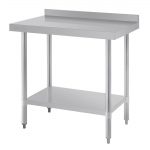 Vogue Stainless Steel Prep Table with Upstand 900mm