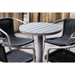 Bolero Aluminium and Black Wicker Chairs Black (Pack of 4) - Image 6