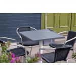 Bolero Aluminium and Black Wicker Chairs Black (Pack of 4) - Image 7