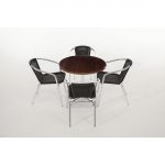 Bolero Aluminium and Black Wicker Chairs Black (Pack of 4) - Image 9