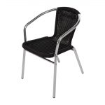 Bolero Aluminium and Black Wicker Chairs Black (Pack of 4) - Image 10