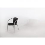 Bolero Aluminium and Black Wicker Chairs Black (Pack of 4) - Image 13