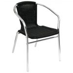 Bolero Aluminium and Black Wicker Chairs Black (Pack of 4) - Image 14