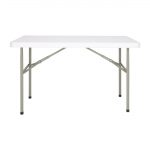 Bolero PE Rectangular Folding Table White 4ft (Single) - Image 2