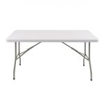 Bolero PE Rectangular Folding Table White 5ft (Single) - Image 3