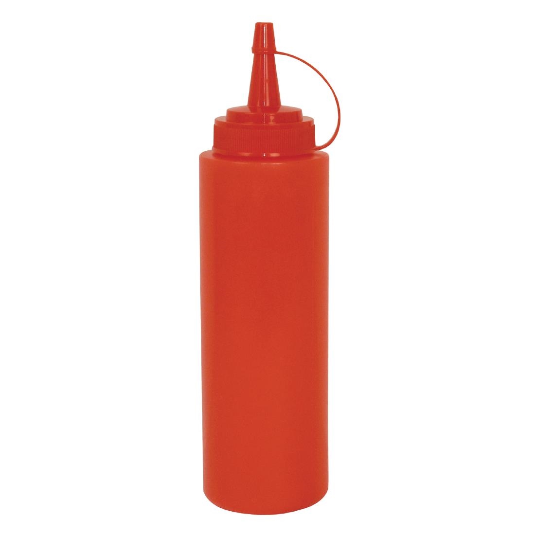 vogue-squeeze-sauce-bottle-red.jpg Vogue Red Squeeze Sauce Bottle 12oz - Image 1