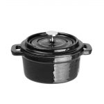 Vogue Cast Iron Round Mini Pot Black 240ml