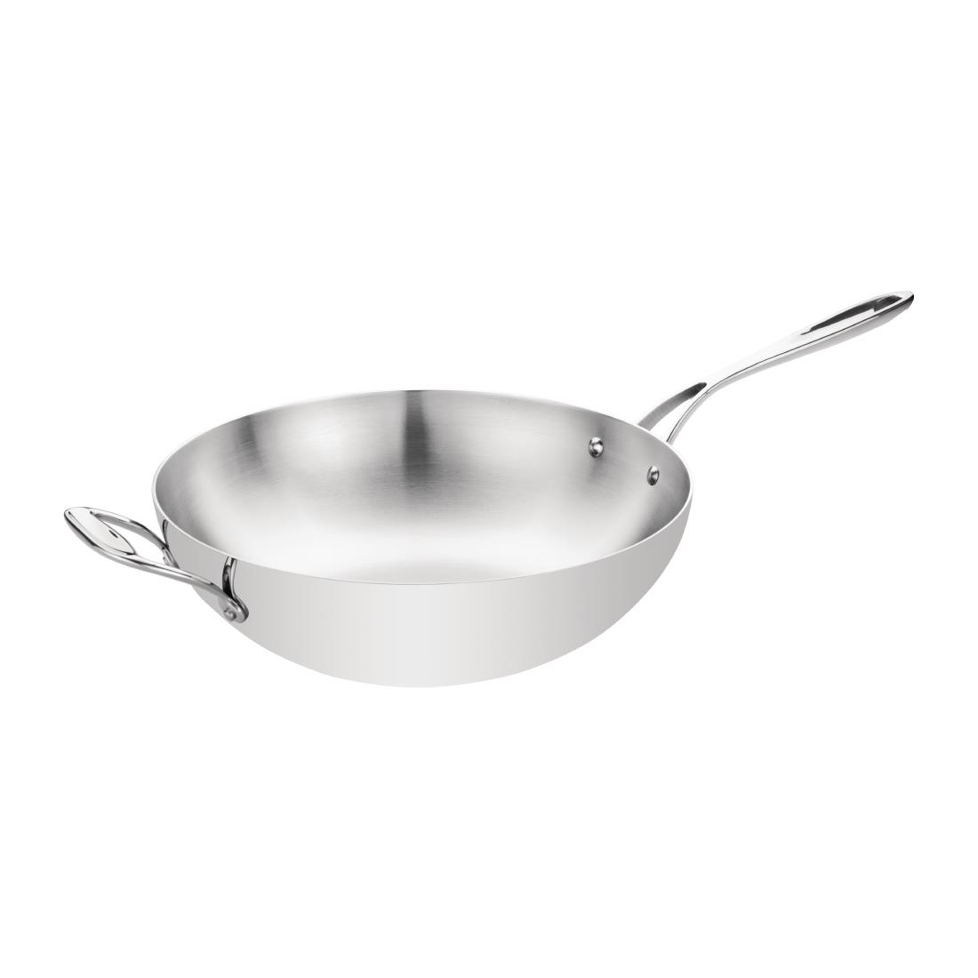 y261_triwallwokflatbase1update.jpg Vogue Tri Wall Wok Flat Base 30cm - Image 1