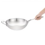 Vogue Tri Wall Wok Flat Base 30cm - Image 4