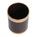 Bolero Waste Paper Bin Brown with Gold Rim 10.2Ltr - Image 2