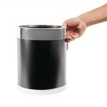 Bolero Waste Paper Bin Black with Silver Rim 10.2Ltr - Image 2